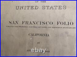 Antique 1914 US Geological Atlas San Francisco California San Mateo Folio Maps
