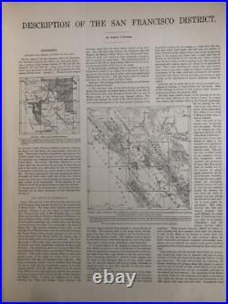 Antique 1914 US Geological Atlas San Francisco California San Mateo Folio Maps