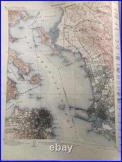 Antique 1914 US Geological Atlas San Francisco California San Mateo Folio Maps
