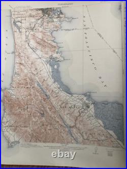 Antique 1914 US Geological Atlas San Francisco California San Mateo Folio Maps
