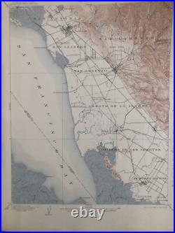 Antique 1914 US Geological Atlas San Francisco California San Mateo Folio Maps