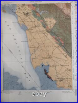 Antique 1914 US Geological Atlas San Francisco California San Mateo Folio Maps