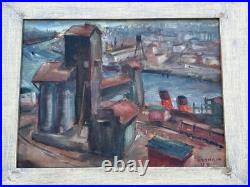 Antique American Impressionist Painting California San Francisco Regionalism Wpa