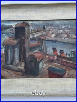 Antique American Impressionist Painting California San Francisco Regionalism Wpa