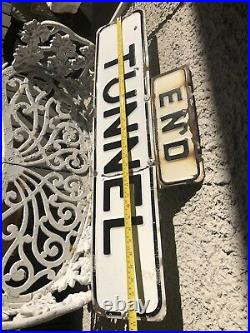 Antique Authentic End Tunnel San Francisco California Embossed Metal Road Sign
