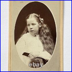 Antique CDV Photograph Adorable Little Girl Beautiful Long Hair San Francisco CA