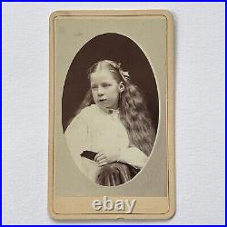 Antique CDV Photograph Adorable Little Girl Beautiful Long Hair San Francisco CA