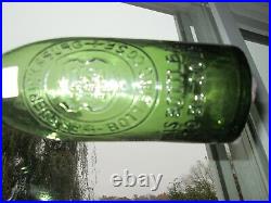 Antique California Yellow Green Tall Blob Beer Bottle san francisco nearmint