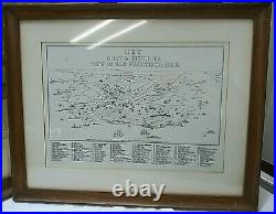 Antique Gray & Gifford's View of San Francisco 1868 Framed Litho Bird's Eye Map