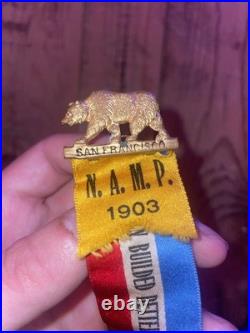 Antique Master Plumber Ribbon Pin San Francisco California 1903