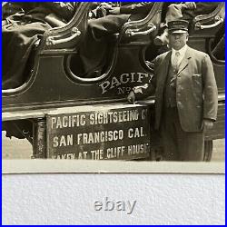 Antique RPPC Real Photograph Postcard San Francisco CA Cliff House Tour Car