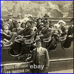 Antique RPPC Real Photograph Postcard San Francisco CA Cliff House Tour Car
