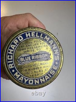Antique Richard Hellmann's Ribbon Mayonnaise Jar San Francisco California Label