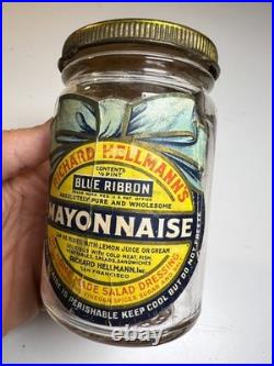 Antique Richard Hellmann's Ribbon Mayonnaise Jar San Francisco California Label