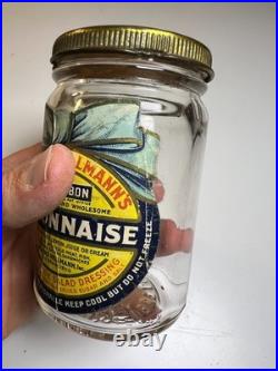 Antique Richard Hellmann's Ribbon Mayonnaise Jar San Francisco California Label
