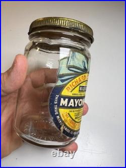 Antique Richard Hellmann's Ribbon Mayonnaise Jar San Francisco California Label