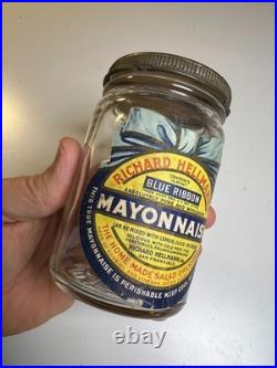 Antique Richard Hellmann's Ribbon Mayonnaise Jar San Francisco California Label