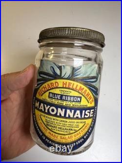 Antique Richard Hellmann's Ribbon Mayonnaise Jar San Francisco California Label Antique Richard Hellmann's Ribbon Mayonnaise Jar San Francisco California Label