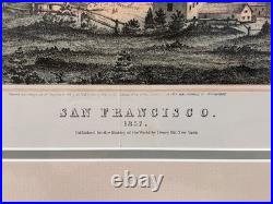 Antique San Francisco 1854 Lithograph Henry Bill Matted, Framed Original D. 1854