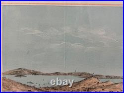 Antique San Francisco 1854 Lithograph Henry Bill Matted, Framed Original D. 1854