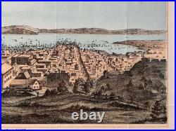Antique San Francisco 1854 Lithograph Henry Bill Matted, Framed Original D. 1854