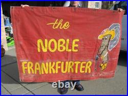Antique San Francisco The Noble Frankfurter Original Polk Street Banner Sign