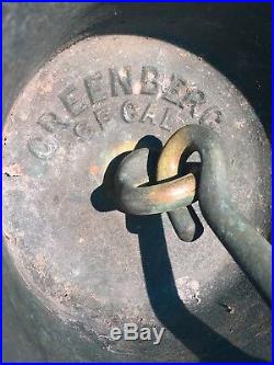 Antique Us Greenberg San Francisco California Bronze Bell