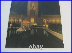 Antique Vintage Painting On Photo Hand Colored San Francisco California Exhibit