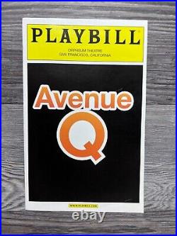Avenue Q, Playbill, August 2007, Orpheum Theatre, San Francisco, California