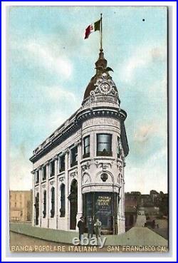 Banca Popolare Italiana Italian Popular Bank San Francisco CA DB Postcard W5 Banca Popolare Italiana Italian Popular Bank San Francisco CA DB Postcard W5