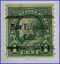 Benjamin Franklin USA Stamp Green 1 Cent Seltene. San Francisco Calif