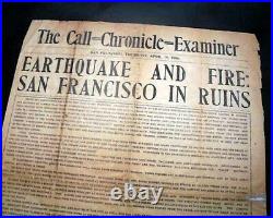 Best 1906 SAN FRANCISCO EARTHQUAKE California Fire Disaster 1st Report Newspaper
