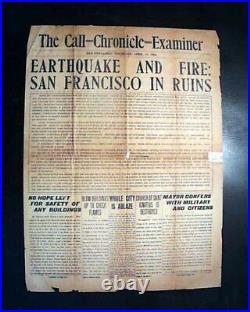 Best 1906 SAN FRANCISCO EARTHQUAKE California Fire Disaster 1st Report Newspaper