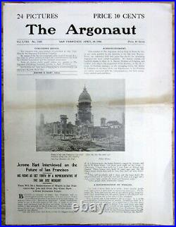 Best 1906 SF CALIFORNIA newspaper wth 24 photos of the SAN FRANCISCO EARTHQUAKE