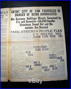 Best SAN FRANCISCO EARTHQUAKE California Fire Disaster 1st Report 1906 Newspaper