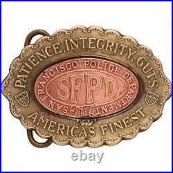 Brass San Francisco California Police Department SFPD 1970s Vintage Belt Buckle