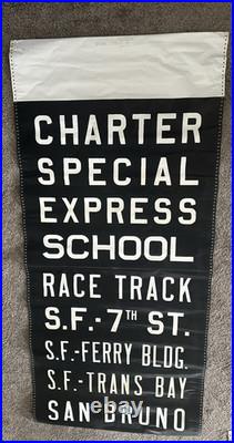 Bus Roll SAN FRANCISCO Pacific GREYHOUND Sign FERRY BUILDING Race Track BAY