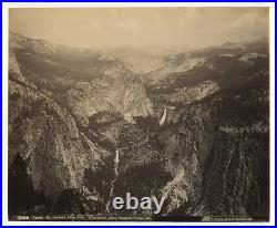 C1865 Albumen Vernal & Nevada Falls, Yosemite Valley, Carelton Watkins Taber