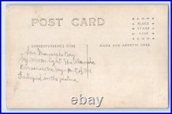 C1910 Ship Intrepid Alameda Pier Moonlight San Francisco Bay CA RPPC Postcard