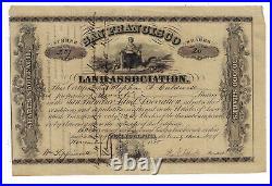 CALIFORNIA 1855 San Francisco Land Association Stock Certificate