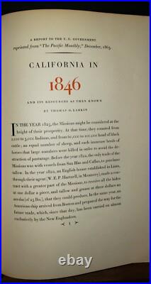CALIFORNIA IN 1846 Illustrated, 1934 The Grabhorn Press, limited edition