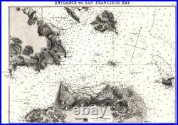 CALIFORNIA. Sea chart of Entrance to San Francisco Bay 1881 old antique map