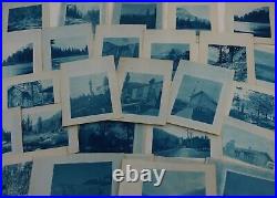 CALIFORNIA-YOSEMITE-ALASKA Collection of 28 Rare Early Cyanotypes. Ca. 1900s