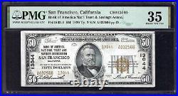 CA 1929 $50 TYPE-2? San Francisco, CALIFORNIA? PMG CH VF 35 STRONG COLOR