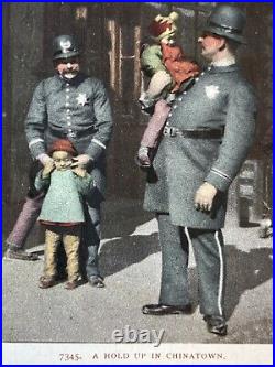 CHINATOWN POSTCARD POLICE san francisco BOY GIRL TRADITIONAL CLOTHING HUMOR COPS