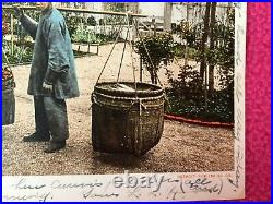 CHINATOWN POSTCARD san francisco STREET SCENE chinese VEGETABLE PEDDLER garden