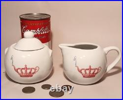 CROWN & CRUMPET vtg san francisco california english tea creamer sugar bowl pink