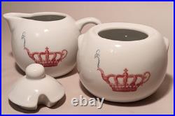 CROWN & CRUMPET vtg san francisco california english tea creamer sugar bowl pink