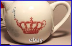 CROWN & CRUMPET vtg san francisco california english tea creamer sugar bowl pink