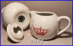 CROWN & CRUMPET vtg san francisco california english tea creamer sugar bowl pink